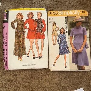 Vintage 1971 McCall and simplicity sewing patterns 2pc